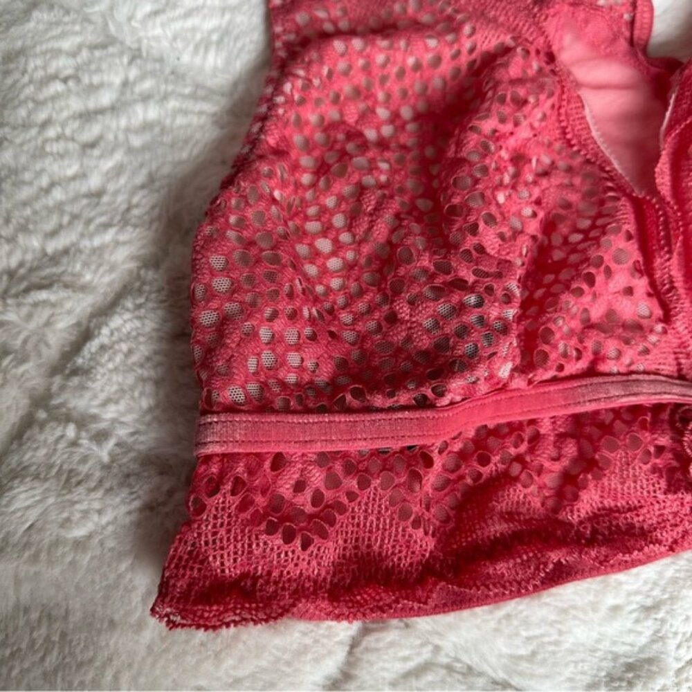 Victoria Secret | Pink Lace Mesh Very Sexy Bralette | Size Large - Picture 5 of 12